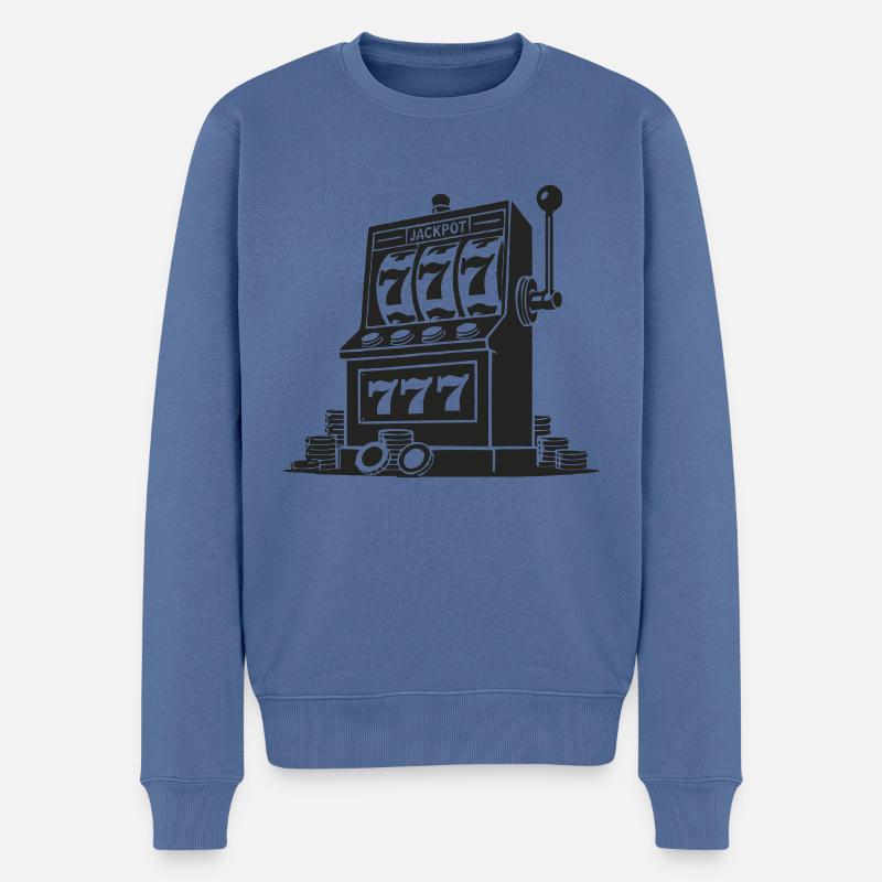 Jackpot Machine - Pull Premium bio Homme - bleu pigeon