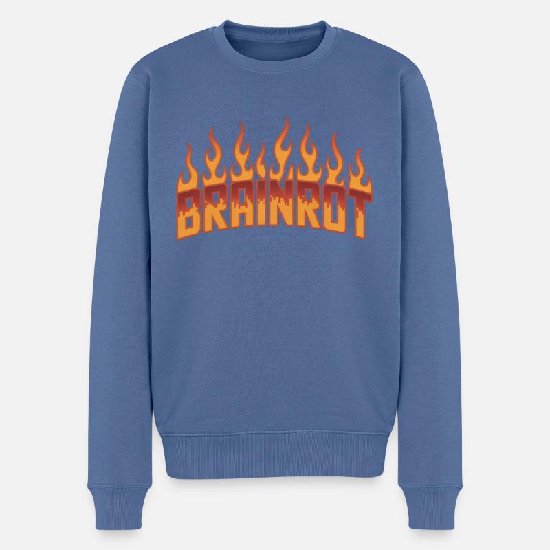 Brainrot - Lustige Skibidi Memes - Männer Premium Bio Pullover - Taubenblau