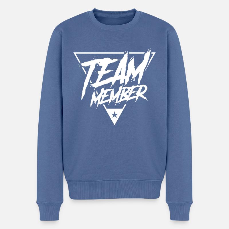 team member triangle - Männer Premium Bio Pullover - Taubenblau
