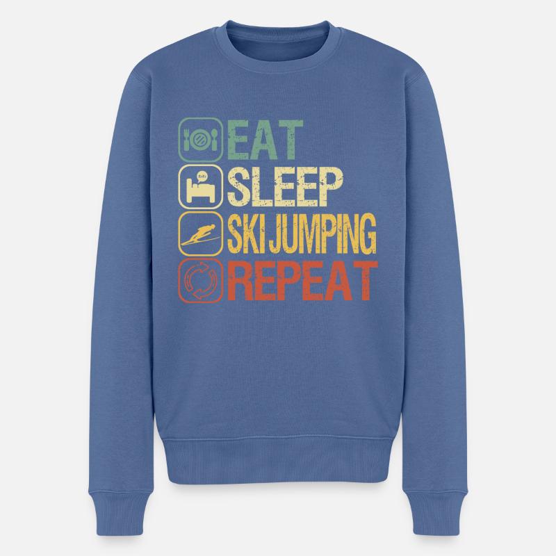Saut à ski - Pull Premium bio Homme - bleu pigeon