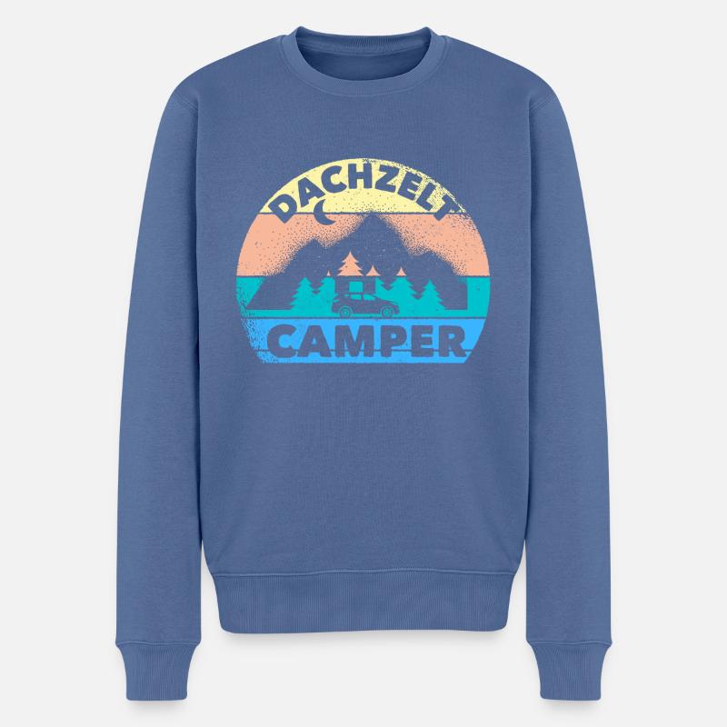 Dachzelt Camper | Hartschalendachzelt Geschenk - Männer Premium Bio Pullover - Taubenblau