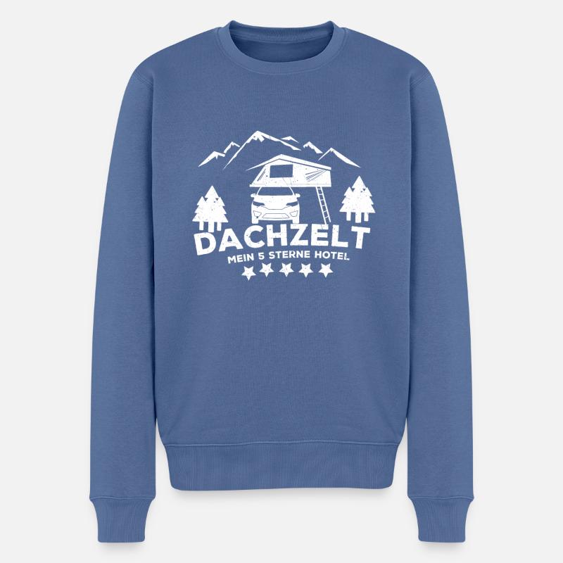 Dachzelt Geschenkidee für Dachzelt-Camper - Männer Premium Bio Pullover - Taubenblau