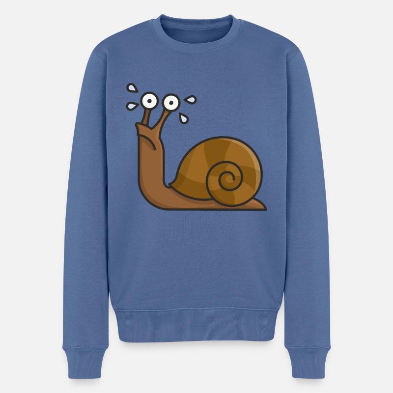Lahme Schnecke - Männer Premium Bio Pullover - Taubenblau