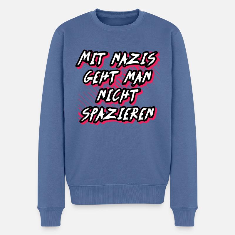 ohne nazis - Männer Premium Bio Pullover - Taubenblau