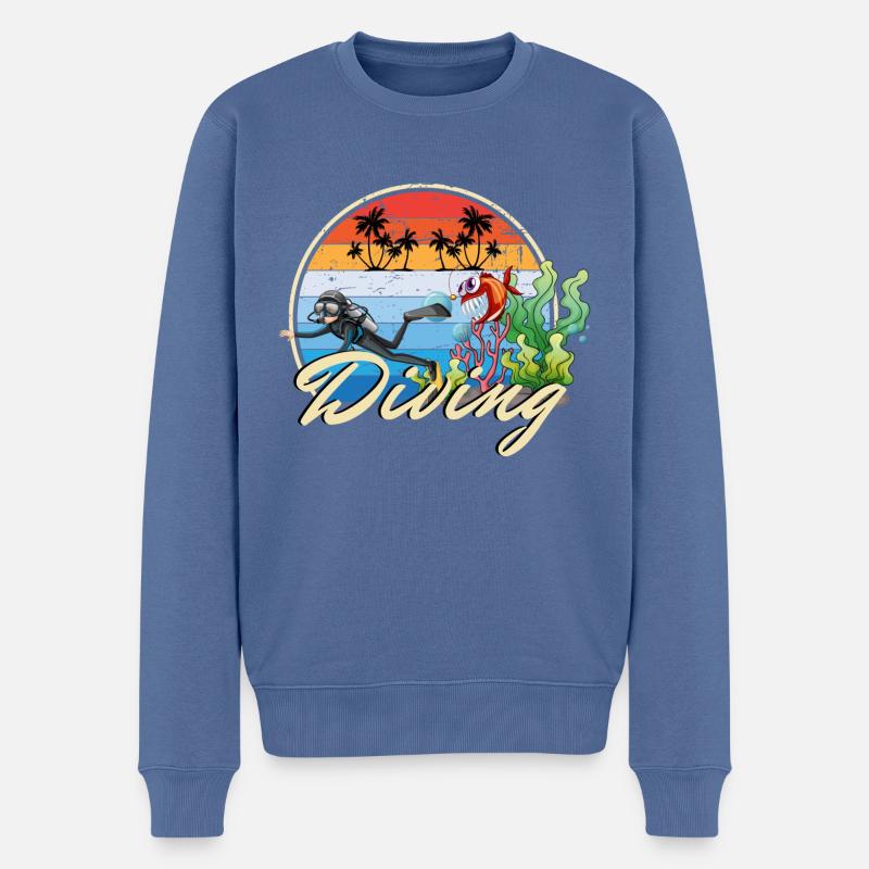 Plongée Plongée Plongeurs drôle drôle idée cadeau - Pull Premium bio Homme - bleu pigeon