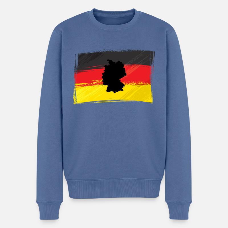Deutschland - Männer Premium Bio Pullover - Taubenblau