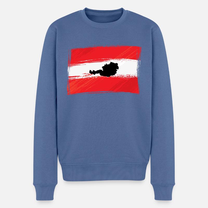 Österreich - Männer Premium Bio Pullover - Taubenblau