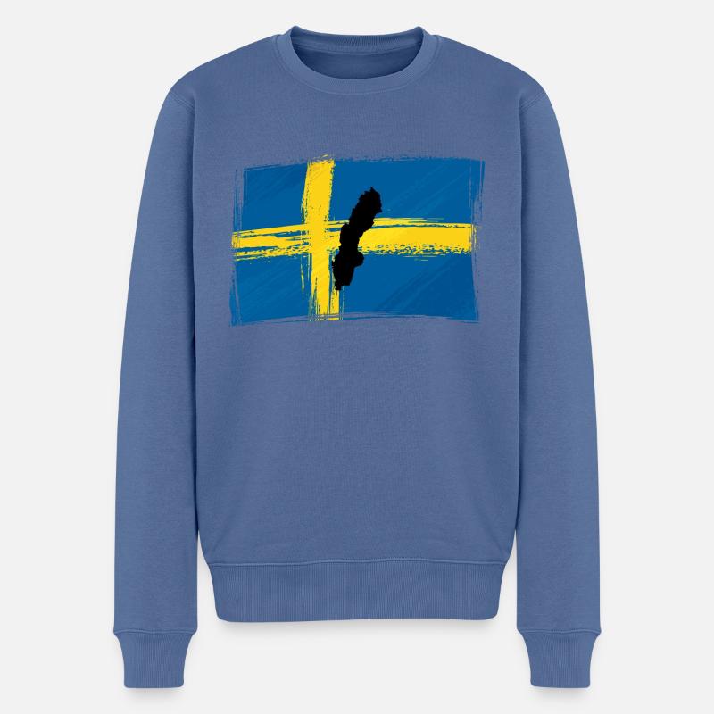 Schweden - Männer Premium Bio Pullover - Taubenblau
