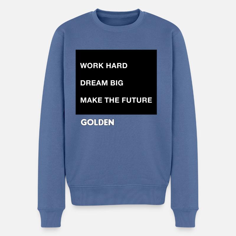 Dream Big - Männer Premium Bio Pullover - Taubenblau