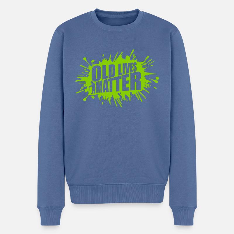 Citation Old Lives Matter - Pull Premium bio Homme - bleu pigeon
