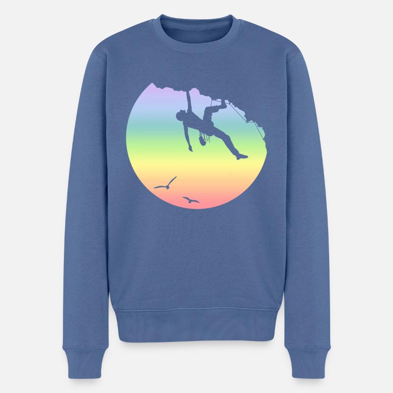 Grimper - Pull Premium bio Homme - bleu pigeon