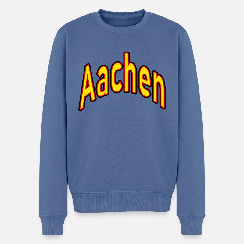 Aachen - Männer Premium Bio Pullover - Taubenblau