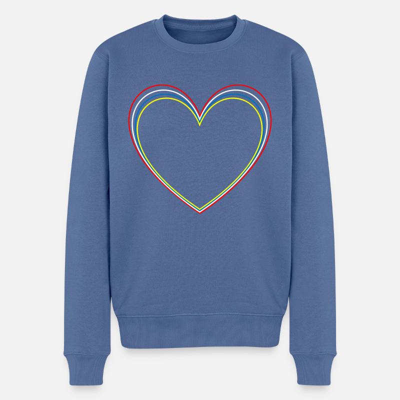 Gras dans le cœur - Pull Premium bio Homme - bleu pigeon