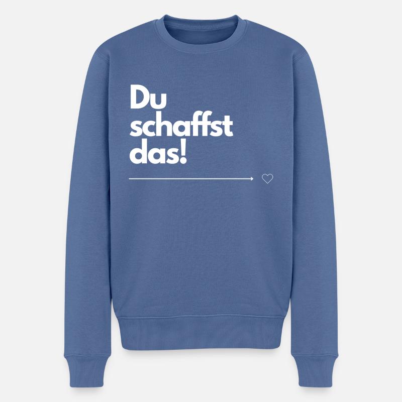Du schaffst das! - Männer Premium Bio Pullover - Taubenblau