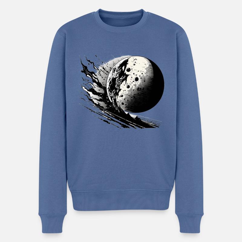 Lune 009 - Pull Premium bio Homme - bleu pigeon