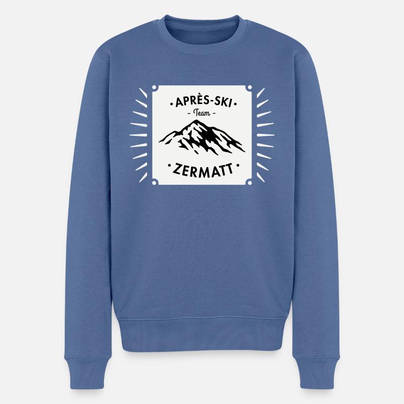 Après-Ski Zermatt - Männer Premium Bio Pullover - Taubenblau