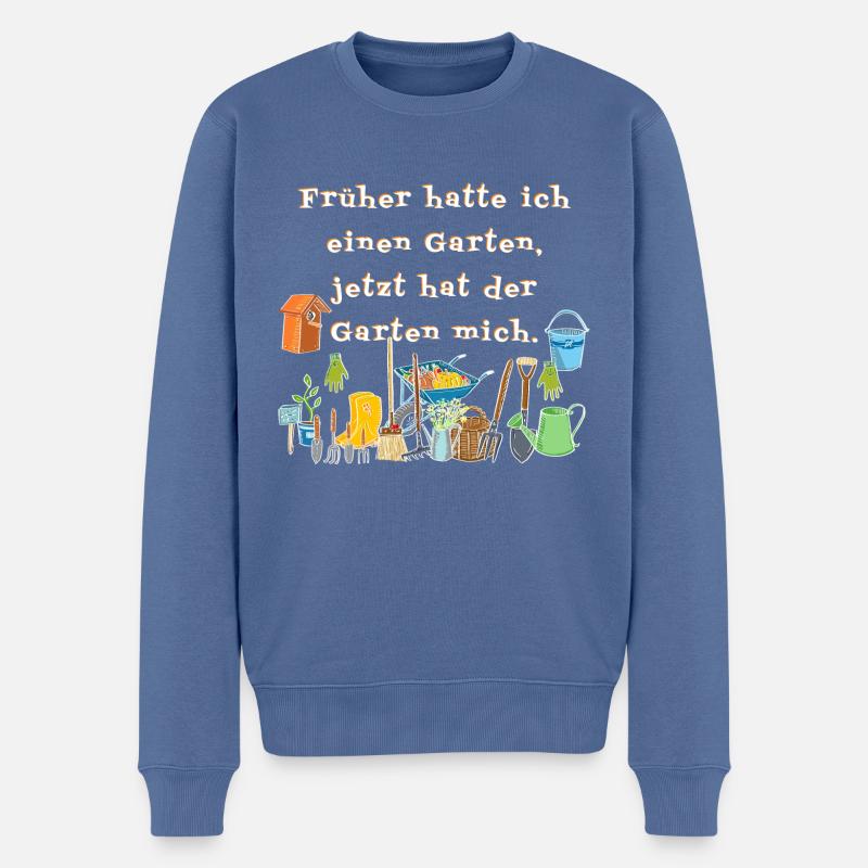 Früher hatte ich einen Garten….. - Männer Premium Bio Pullover - Taubenblau