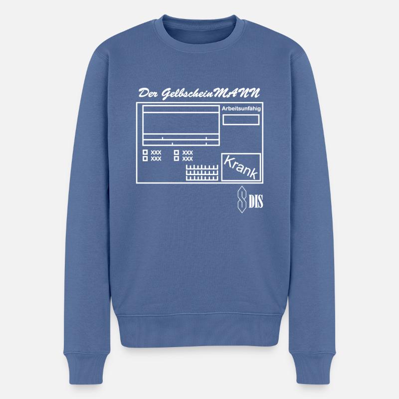 Der GelbscheinMANN - Männer Premium Bio Pullover - Taubenblau
