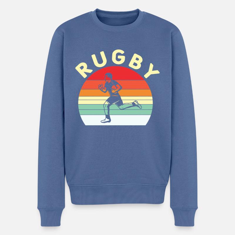 Rugby - Männer Premium Bio Pullover - Taubenblau