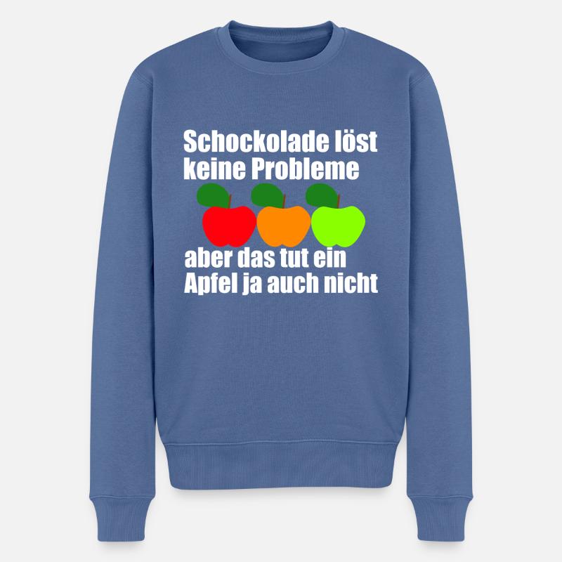 Schockolade löst keine Probleme - Männer Premium Bio Pullover - Taubenblau