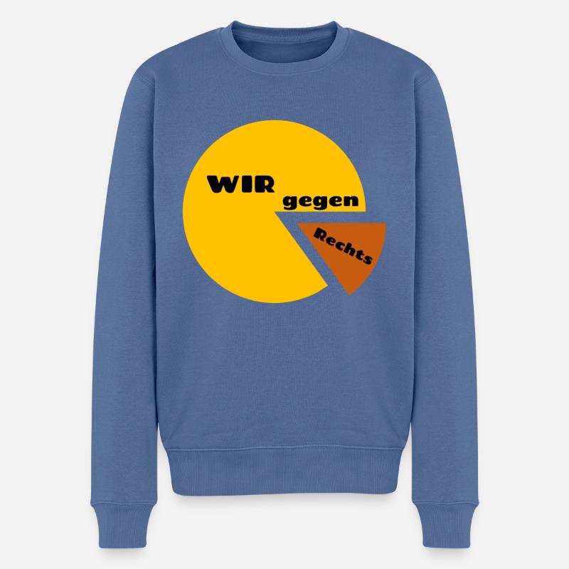 WIR gegen Rechts - Statement gegen Intoleranz - Männer Premium Bio Pullover - Taubenblau