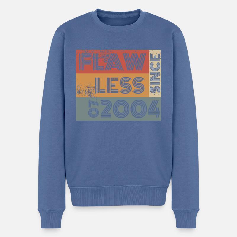 20ème anniversaire Flawless depuis 07/2004 - Pull Premium bio Homme - bleu pigeon