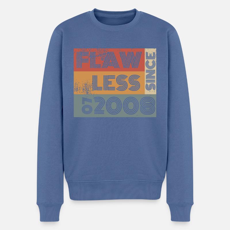 16ème anniversaire Flawless depuis 07/2008 - Pull Premium bio Homme - bleu pigeon