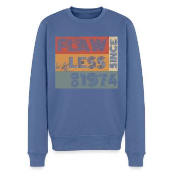 50th Birthday Flawless since 08/1974 - Men's Premium Organic Jumper - stone blue - Front - Nico (187cm)
