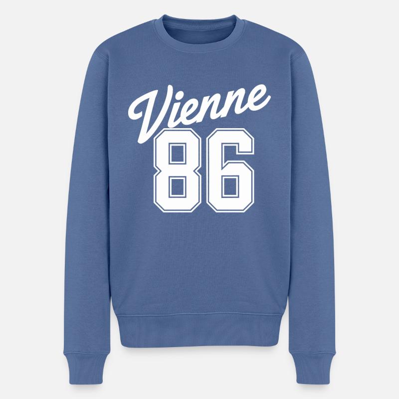 Vienne 86 - Pull Premium bio Homme - bleu pigeon