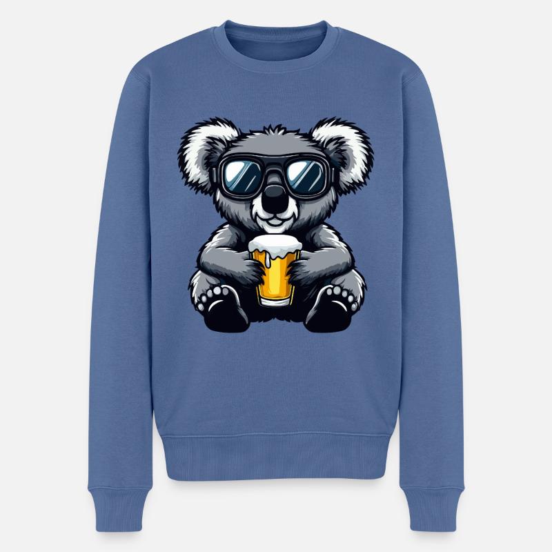 Koala Après-Ski Bière Bande Dessinée - Pull Premium bio Homme - bleu pigeon