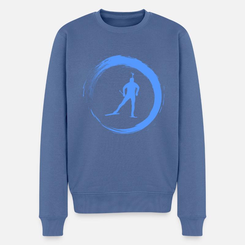 Biathlon - Männer Premium Bio Pullover - Taubenblau