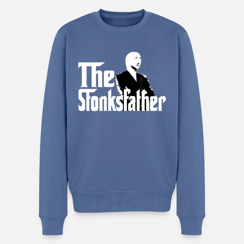 Stonksfather - Männer Premium Bio Pullover - Taubenblau
