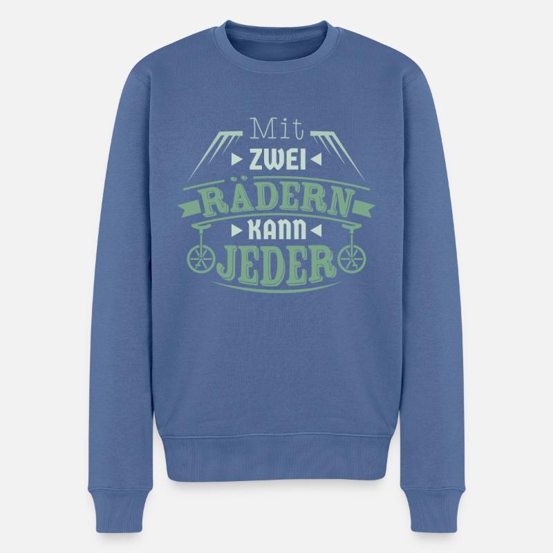 Einradfahrer fahren Einrad auf Unicycle - Männer Premium Bio Pullover - Taubenblau