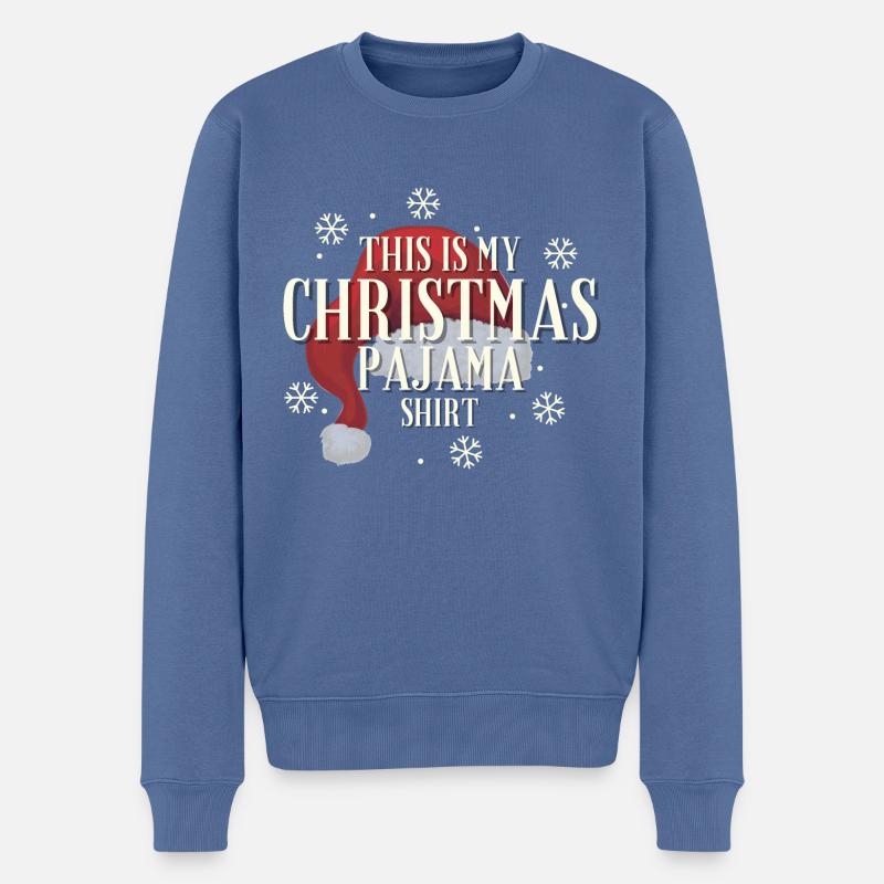 This Is My Christmas Pajama Shirt - Männer Premium Bio Pullover - Taubenblau