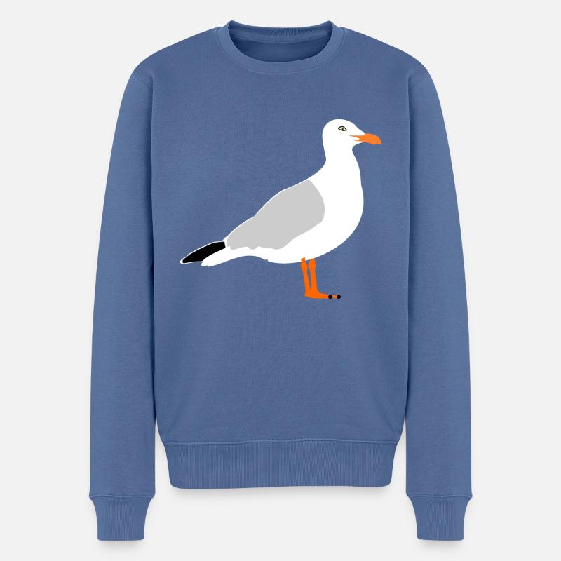Möwe - Männer Premium Bio Pullover - Taubenblau