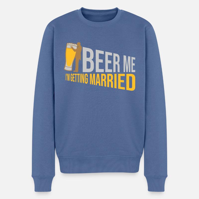 Beer Me Me marier - Pull Premium bio Homme - bleu pigeon