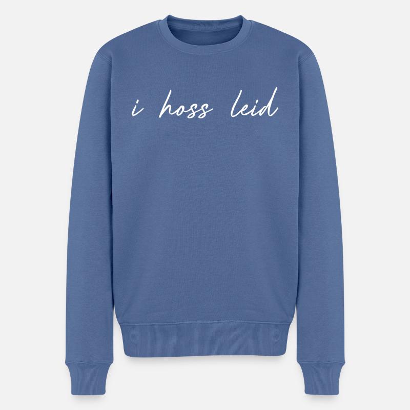 i hoss Leid - Männer Premium Bio Pullover - Taubenblau