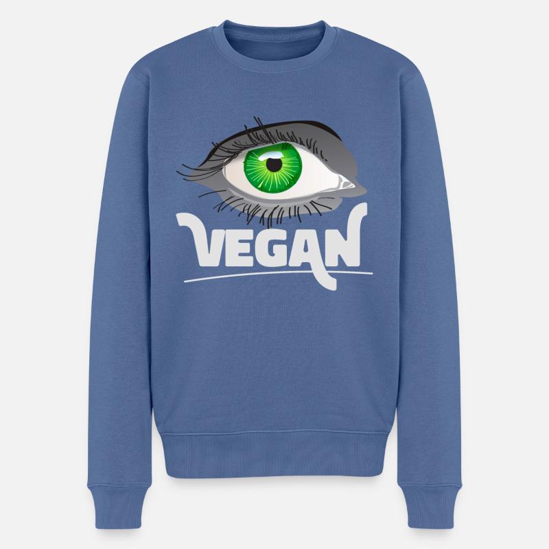 Vegan day - Männer Premium Bio Pullover - Taubenblau