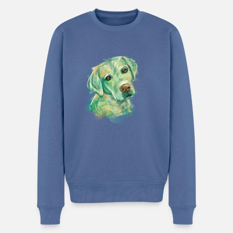 labrador - Männer Premium Bio Pullover - Taubenblau