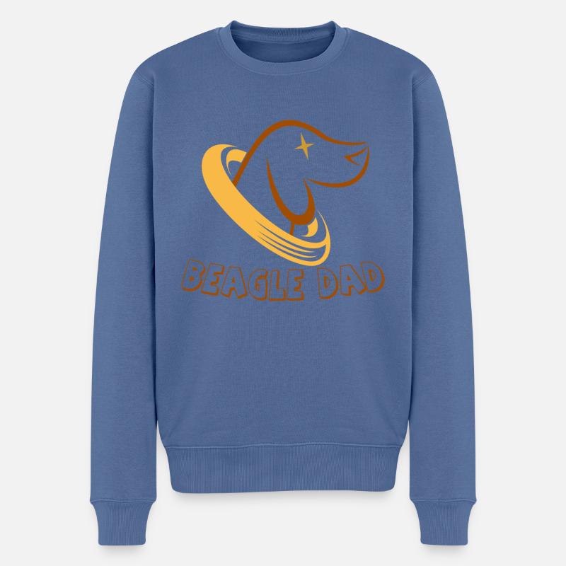 Beagle Dad I Retro Beagle Dad - Männer Premium Bio Pullover - Taubenblau
