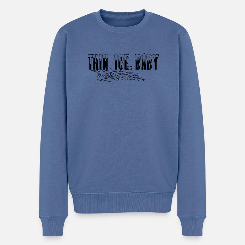 Thin ice - Männer Premium Bio Pullover - Taubenblau