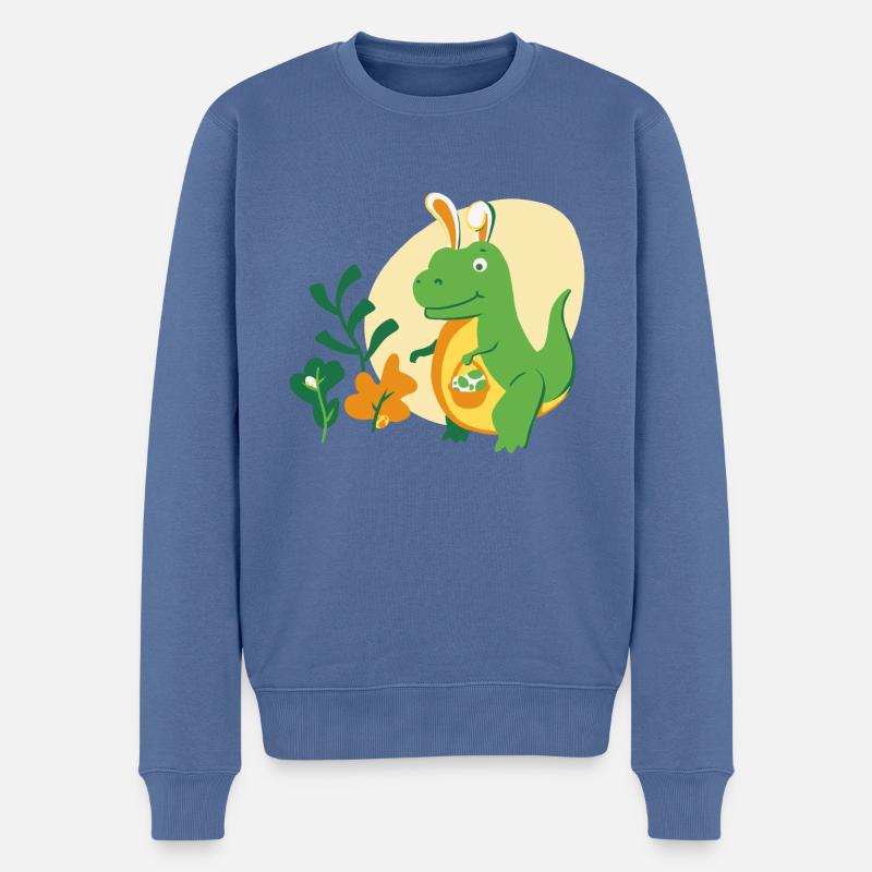Lapin de Pâques T-Rex - Pull Premium bio Homme - bleu pigeon