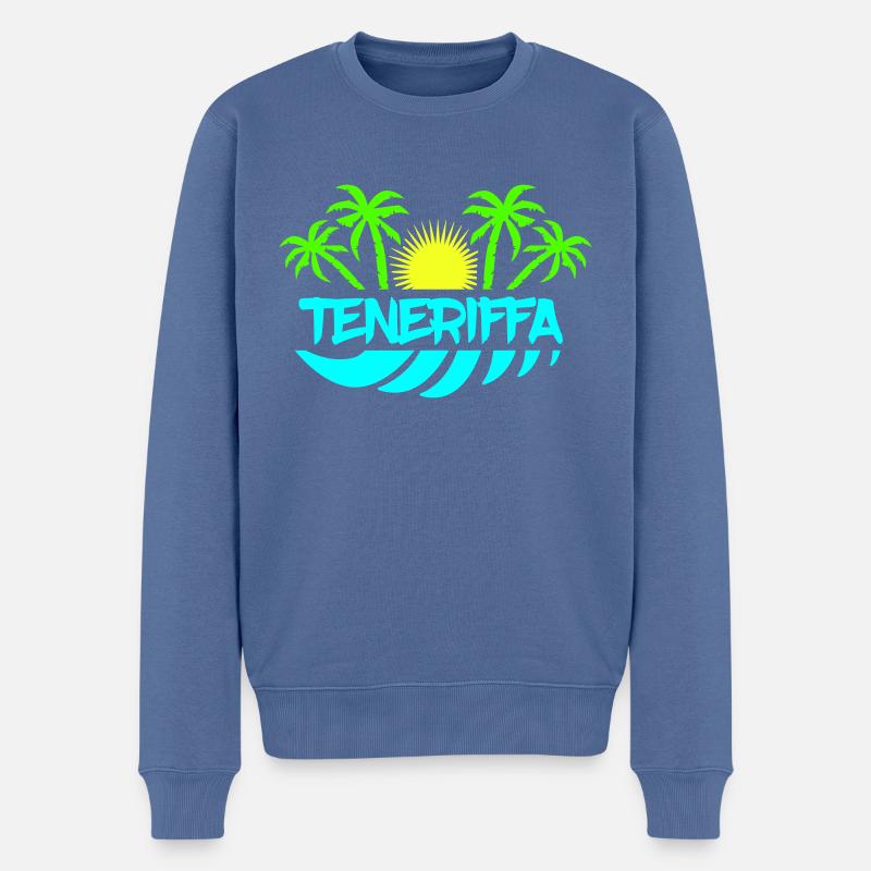 teneriffa - Männer Premium Bio Pullover - Taubenblau