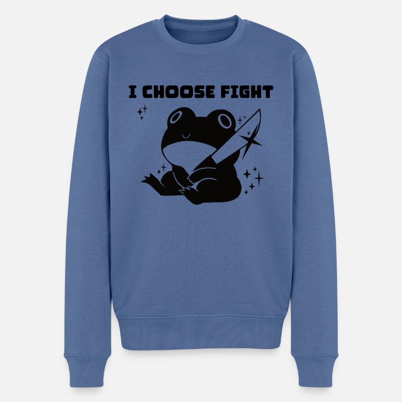 I choose fight - Männer Premium Bio Pullover - Taubenblau