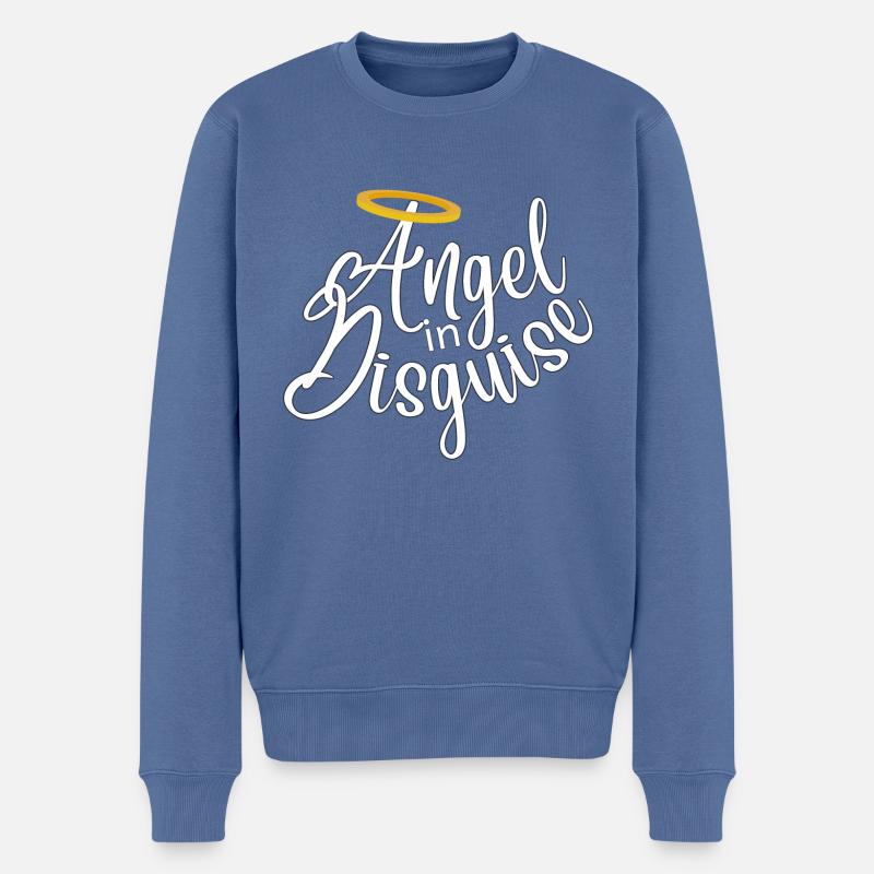 Angel in Disguise - Männer Premium Bio Pullover - Taubenblau