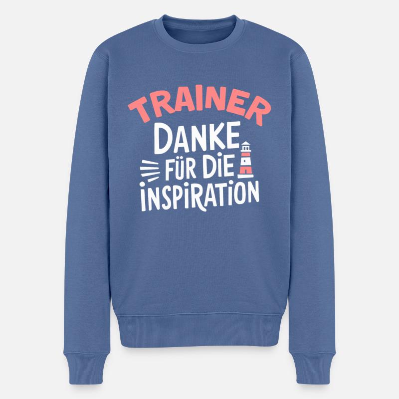 Trainer-Danke Coach Trainerin Dankeschön Personal - Männer Premium Bio Pullover - Taubenblau