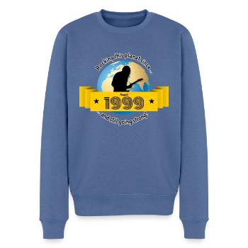 25. Anniversaire Rocking this planet depuis 08/1999 - Pull Premium bio Homme - bleu pigeon - Devant - Nico (187cm)