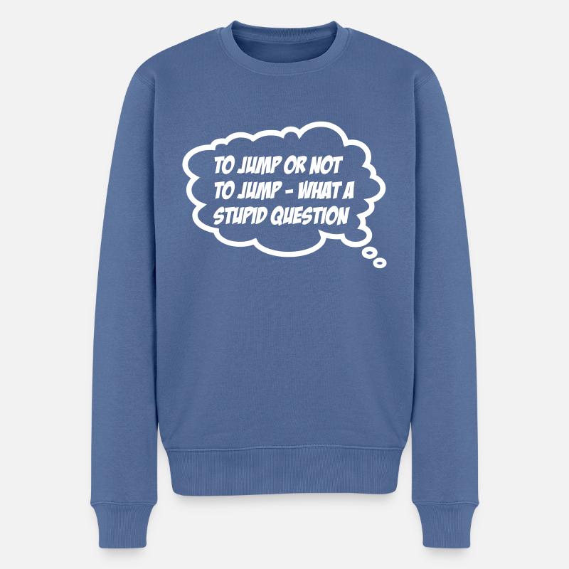springen - Männer Premium Bio Pullover - Taubenblau
