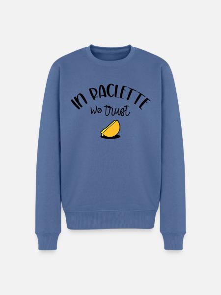 In Raclette We Trust - Men's Premium Organic Jumper - stone blue