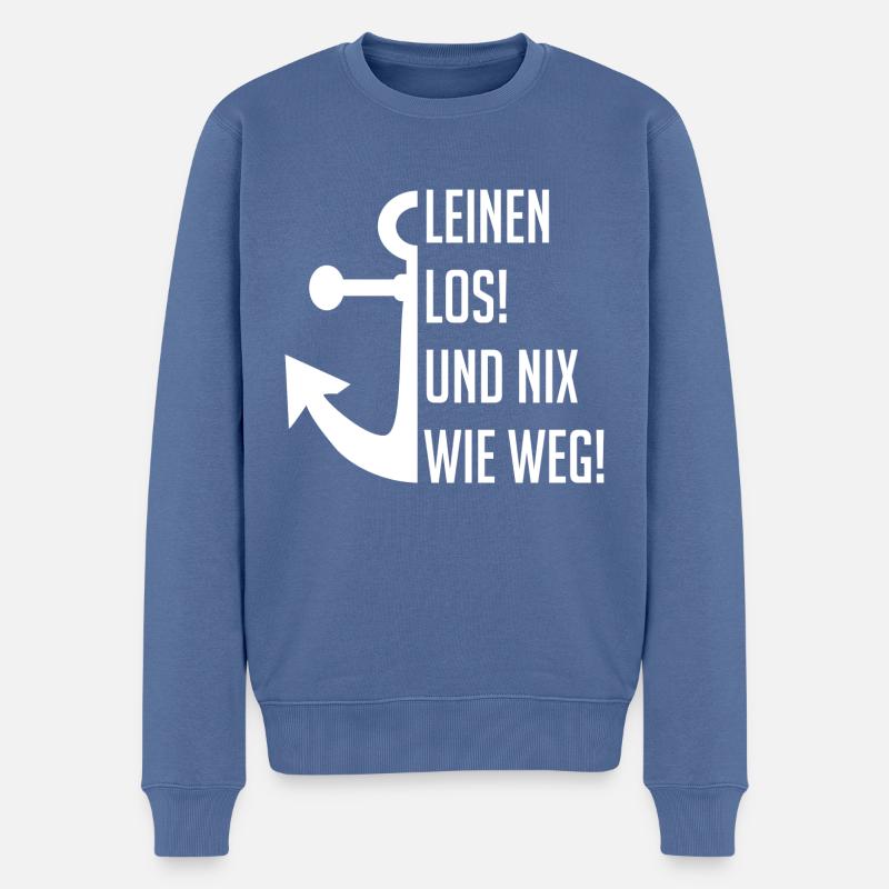 Leinen los! - Männer Premium Bio Pullover - Taubenblau